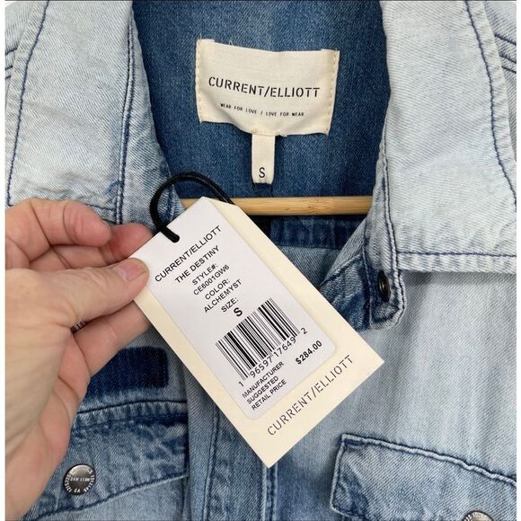 Current/Elliott Destiny Denim Shirt Dress NWT Sz S - Picture 8 of 8